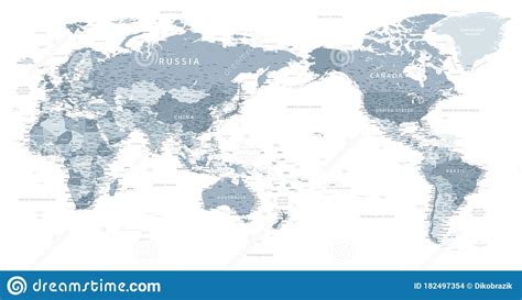 Grayscale World Map Illustration Cartoon Vector