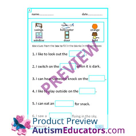 Sentences Fill In The Blanks Worksheets And Clip Cards