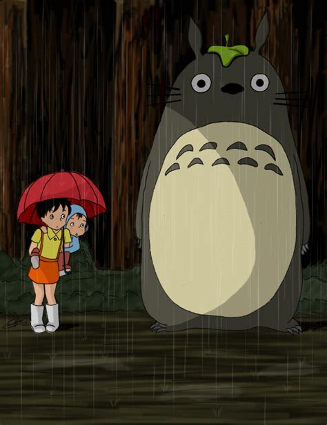 Totoro Rain Scene By 4foureleven11 On Deviantart