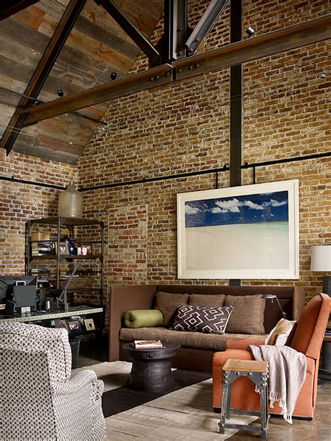 Industrial Brick Living Room