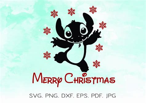 Merry Christmas Svg Lilo And Stitch Svg Disney Svg Stitch Etsy