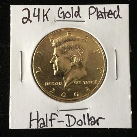 Lot 24k Gold Plated Kennedy Half Dollar
