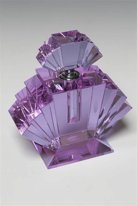 Art Deco Purple Perfume Bottle Purple Bottle Glass Perfume Bottle