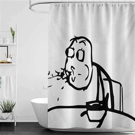 Skdsarts Bath Curtain Waterproof Weird Guy Meme Face