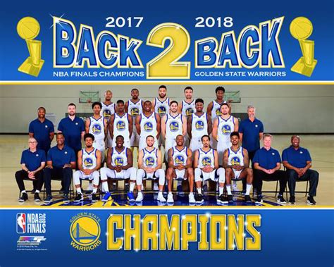 Golden State Warriors 2017 18 Back 2 Back Nba Champions Official Team