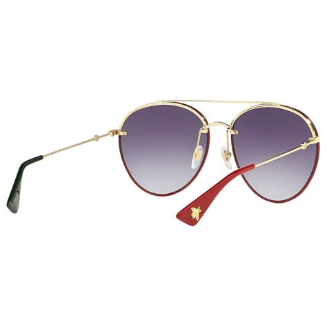 gucci gg0351s women s aviator sunglasses gold purple gradient at john lewis and partners