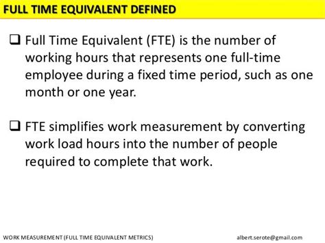 Full Time Equivalency The Equivalent