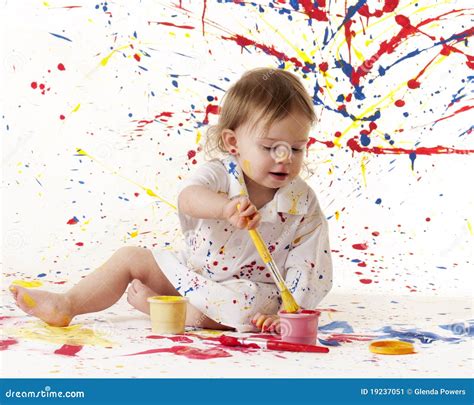 Painting Baby Stock Image Image Of White Female Person 19237051