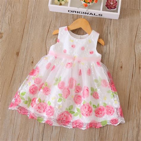 Dkdgny 2018 Summer New Brand Dress Girl Embroidered Dresess Lace Gauze