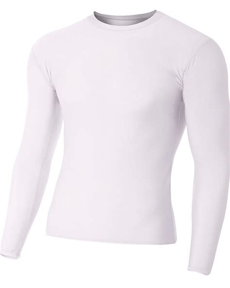 A4 Adult Polyester Spandex Long Sleeve Compression T Shirt Alphabroder