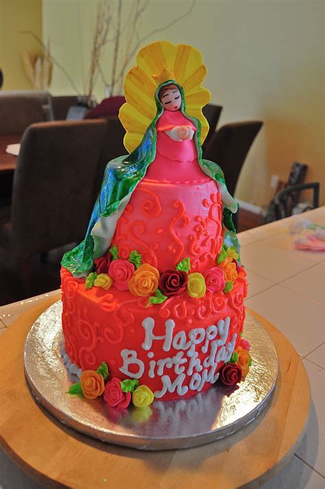 virgin mary themed birthday cake i decorated photo by melanie mora mary cake themed