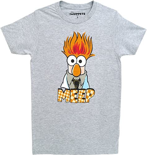 Muppets Beaker Meep T Shirt Extra Large Grey