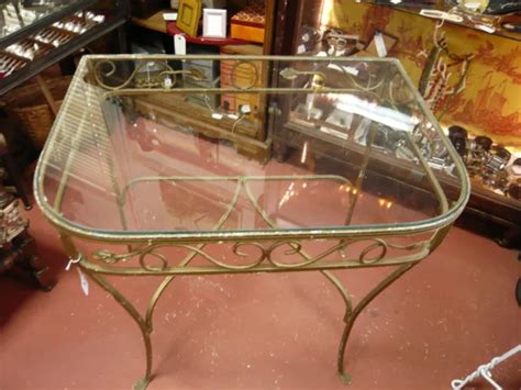 Vintage Salterini Of Ny Console Patio Table Wrought Iron Glasstop 650
