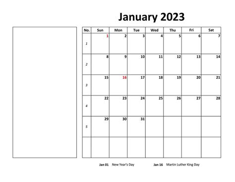 Printable January 2023 Calendar Printableall