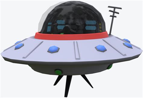 ufo cartoon toon 3d model turbosquid 1707177