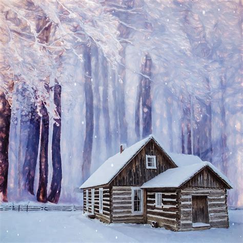 Cabin In The Woods Digital Art By Marilyn Wilson