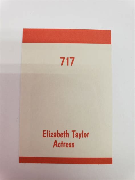 1987 Elizabeth Taylor Rare Motto Trivia Game Card Actress Ebay
