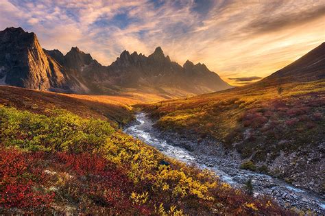 ‘mountain Paradise Beautiful Sunset And Colourful Tundra Looking