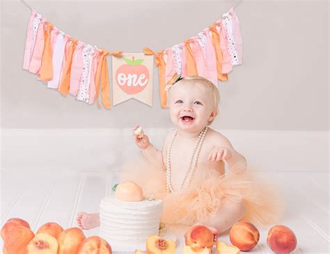 Sweet Peach Highchair Banner For 1st Birthday Sweet Peach 1st