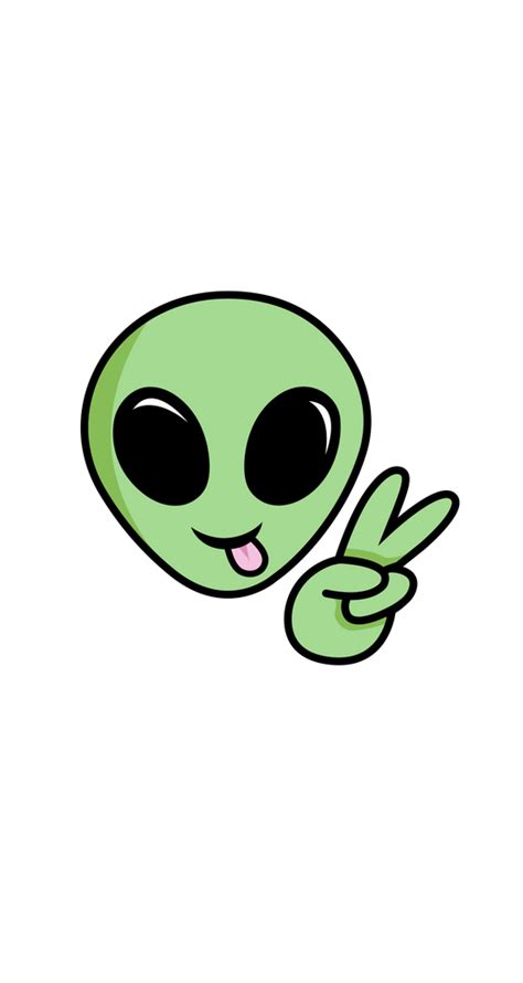 Alien Sticker By Kate Illustrates White 3x3 Cute Little