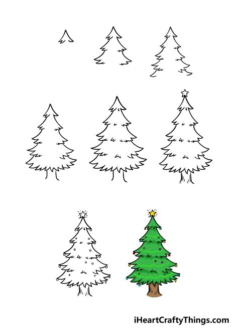 How To Draw A Christmas Tree For Kids Step By Step