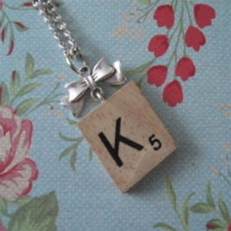 Scrabble Tile Initial Necklace By Xsupercutejewelleryx On Etsy