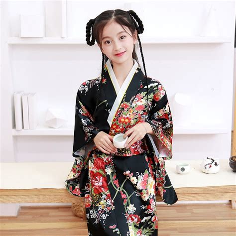 Baby Girl Kimono Traditional Formal Dress Kids Japanese Style Party