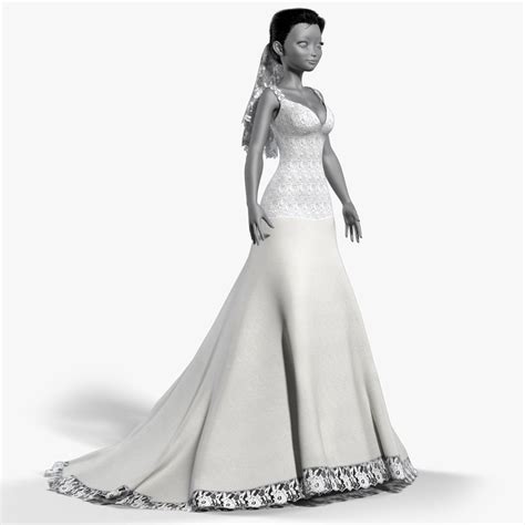 Wedding Bridal Dress 3d Model 69 Obj Max Fbx Free3d