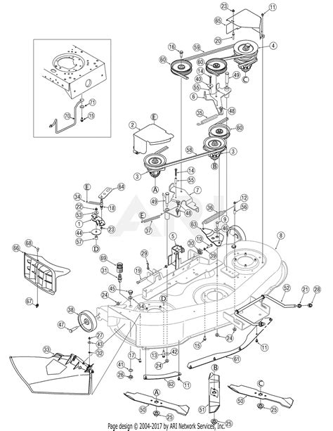 Mtd 13ax615h730 2007 Parts Diagram For Deck Assembly 46 Inch