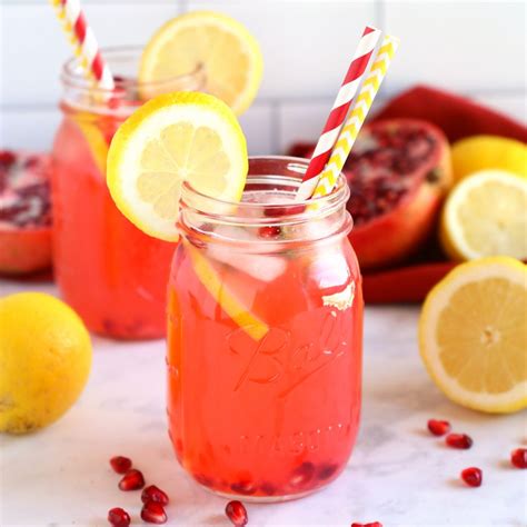 Healthy Pomegranate Lemonade Refined Sugar Free
