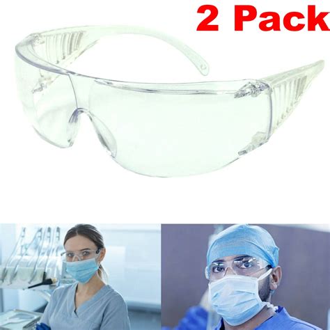 2 Safety Lab Glasses Protective Virus Medical Goggles Chemical Industrial Eyewear Lentes