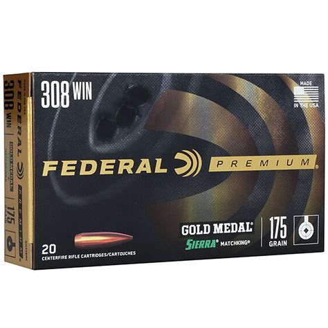 Federal Gm308m2 Gold Medal 308 175 Gr Sierra Match King Bthp 20 Rounds