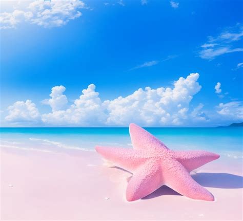 Premium Ai Image Abstract Background Of Pink Starfish On Beach Sand