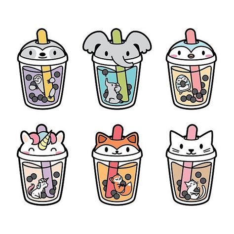Are You A Fan Of Bubble Tea These Cute Boba Tea Stickers Feature Hand
