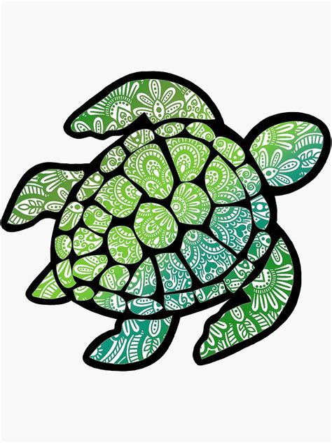 Mandala Turtle Sticker By Nicoleharvey Mandala Turtle Turtle