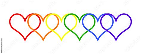 Simple Heart Illustration Lgbt Rainbow Colors Shapes Chained One