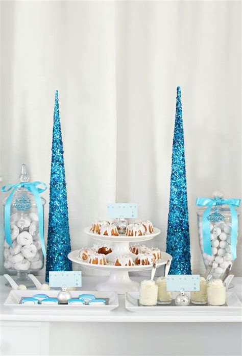 elegant blue white holiday dessert party tips