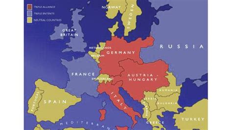 Carte Europe Carte De L Europe En 1914 Triple Alliance Et Triple Entente