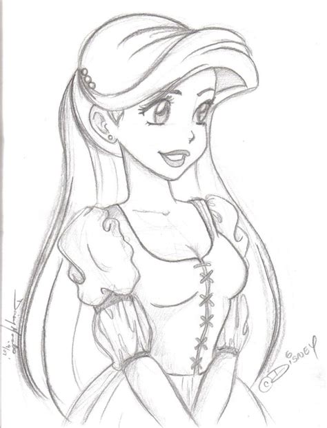 Ariel Sketch By Jupta On Deviantart Princess Sketches Princess
