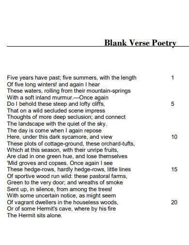 30 Free Verse Poem Examples Examples