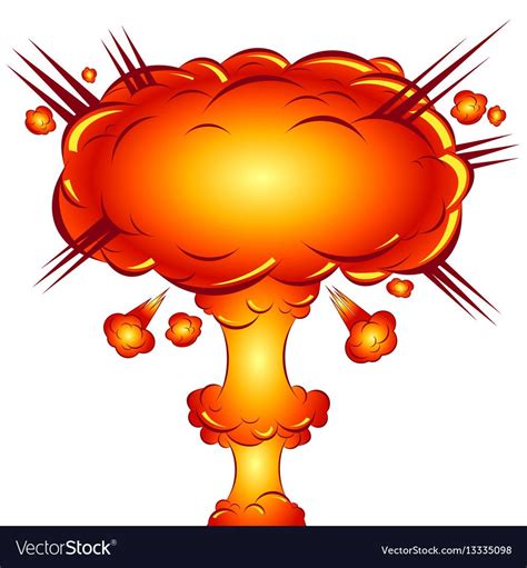 In The Style Of A Comic Explosion The Atomic Bomb Vector Image Atomic