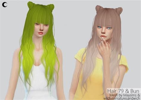 Sims 4 Cc Hair Buns Sims 4 Cc Custom Content Hairstyle Ponytail