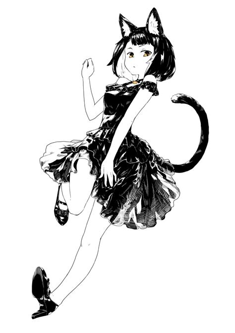 Safebooru 1girl Animal Ears Bangs Bare Shoulders Black Dress Black