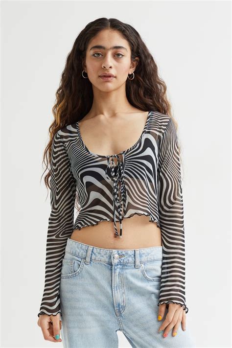 Mesh Cardigan Blackzebra Print Ladies Handm