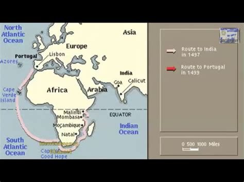 His success in doing so proved to be one of the more. ROUTE OF VASCO DA GAMA ANIMATION ON A MAP - YouTube