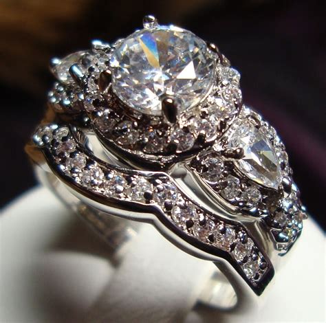 Stunning Cz Vintage Style Women Engagement Wedding Rings Set Size 5 To 10 Ebay