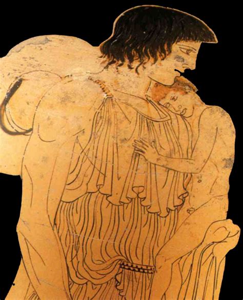 Red Figure Amphora The Infact Oedipus Huddled Against The Shoulder Of Euphorbius The Shepherd