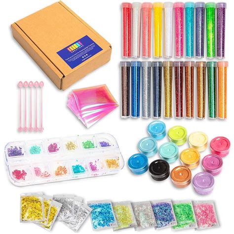 82 Pieces Diy Resin Jewelry Making Starter Kit With Glitter Powder For