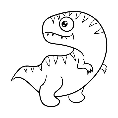 Premium Vector Dinosaur Black And White Vector Illustration For