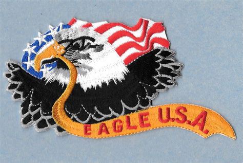 Eagle American Eagle Flag Usa Embroidered Iron On Applique